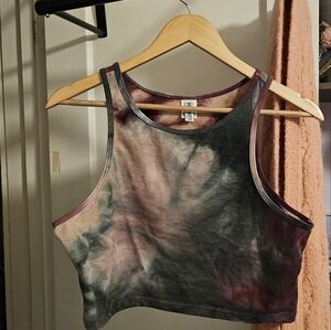 Dippin' Daisy's  Swimwear Crop Tank Top Size Large made in USA Tie Dye Dip